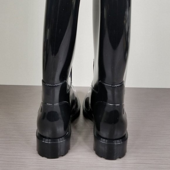 Melissa Fullness Tall Rain Boot, Black Gloss - Picture 6 of 10